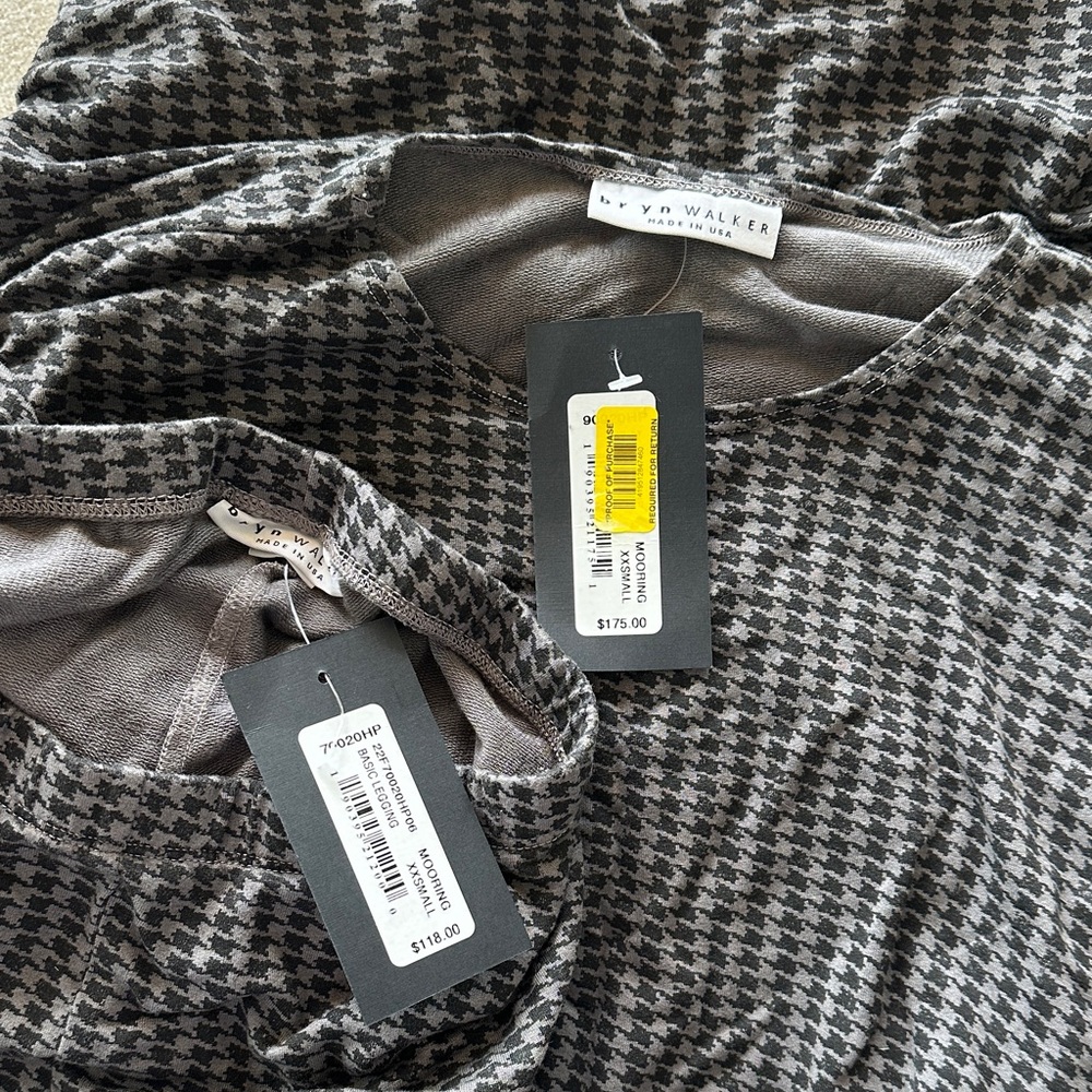 Bryan Walker Gray Houndstooth Patterned Top and L… - image 2